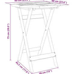 vidaXL - Bistroset - Bruin - Acaciahout - 60 cm - 3 stuks New