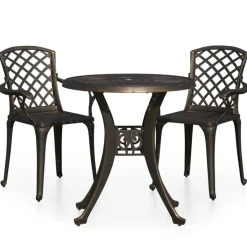 vidaXL - Bistroset - Bruin - Aluminium