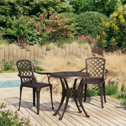 vidaXL - Bistroset - Bruin - Aluminium