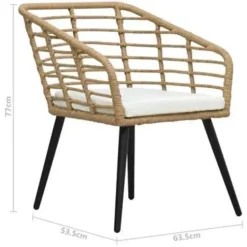 vidaXL - Bistroset - Bruin - Poly rattan Online