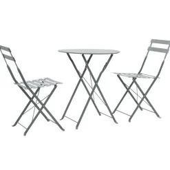 vidaXL - Bistroset - Grijs - Staal - 3 stuks Hot