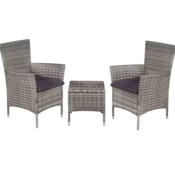 vidaXL - Bistroset - Grijs - Poly rattan Online