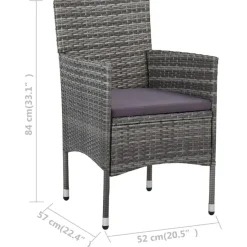 vidaXL - Bistroset - Grijs - Poly rattan Sale