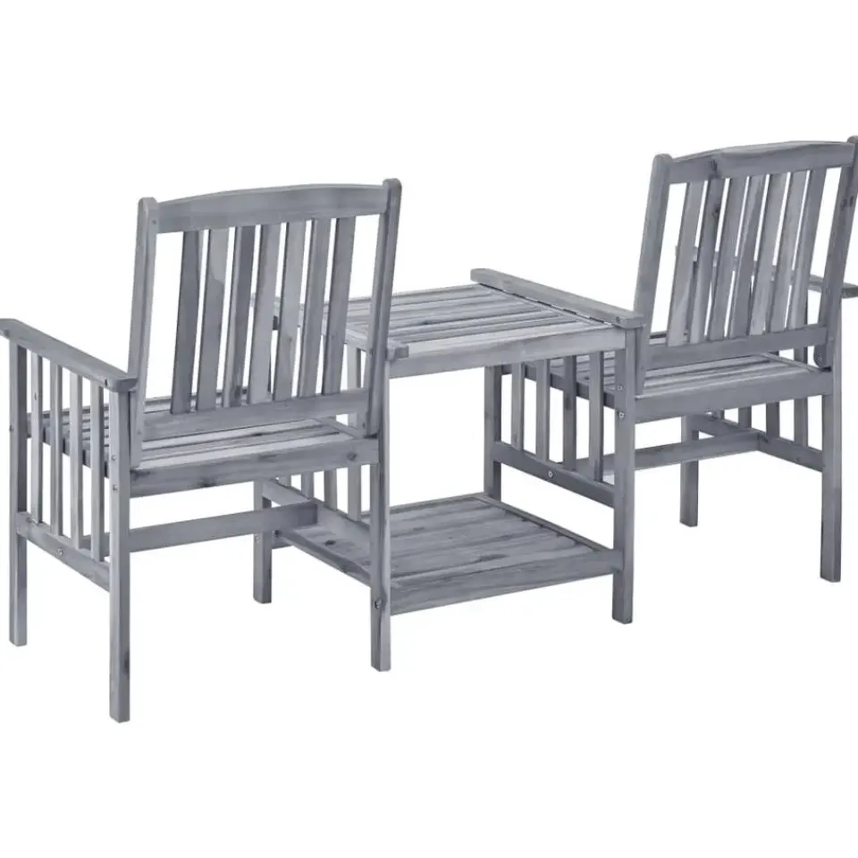 vidaXL - Bistroset - Grijs - Hout - 159x61x92 cm Hot