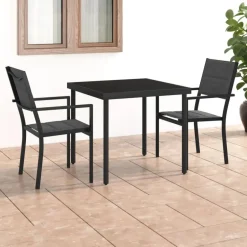 vidaXL - Bistroset - Zwart - Staal Outlet