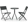 vidaXL - Bistroset - Zwart - Staal - 3 stuks Clearance