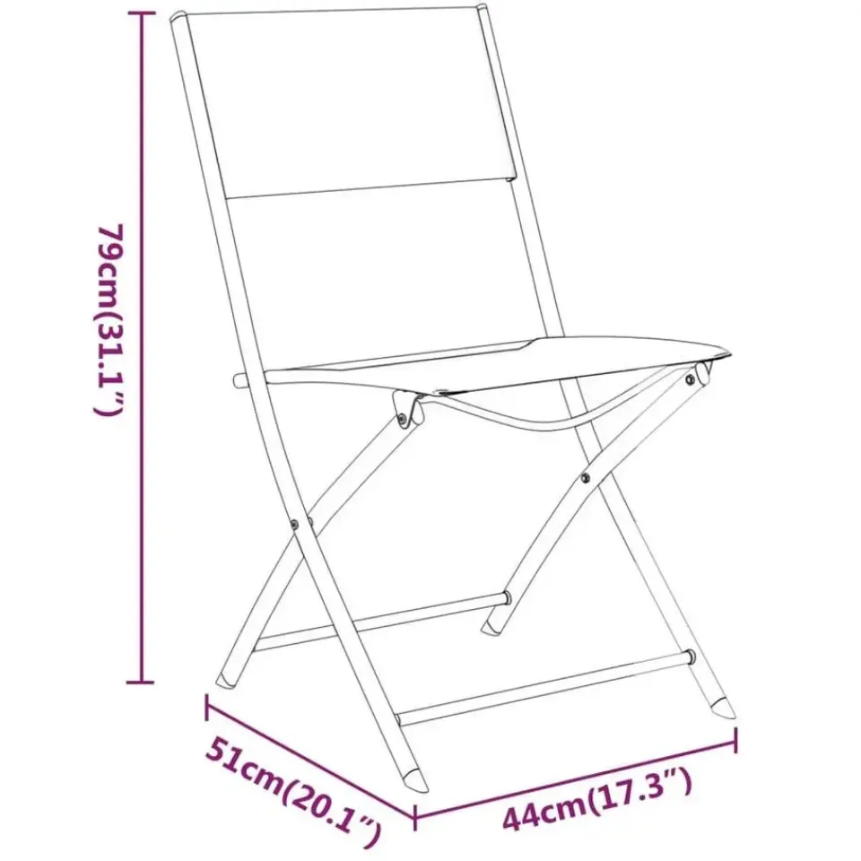 vidaXL - Bistroset - Zwart - Staal - 3 stuks Clearance