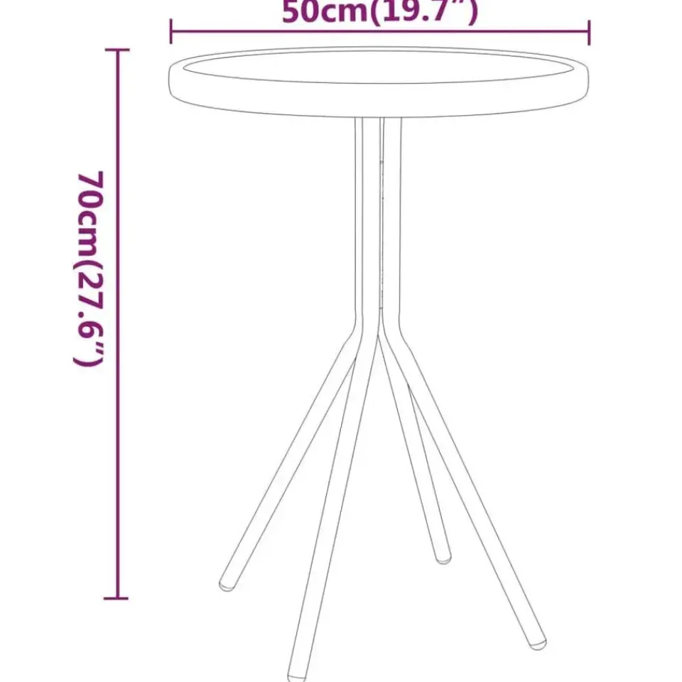 vidaXL - Bistroset - Zwart - Staal - 3 stuks Clearance