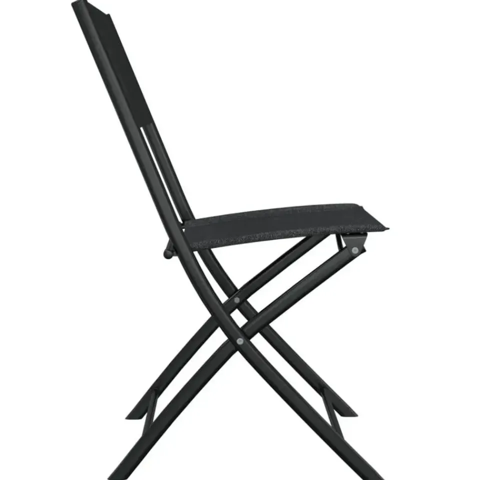 vidaXL - Bistroset - Zwart - Staal - 3 stuks Clearance