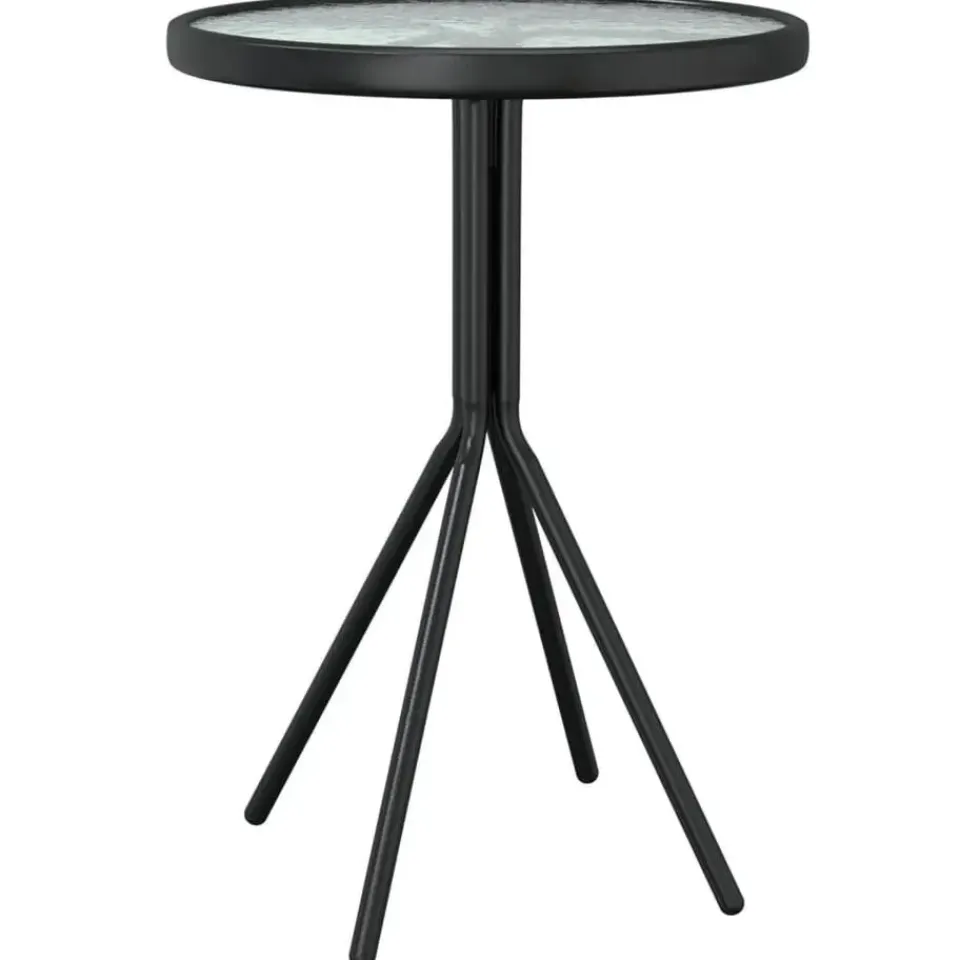 vidaXL - Bistroset - Zwart - Staal - 3 stuks Clearance