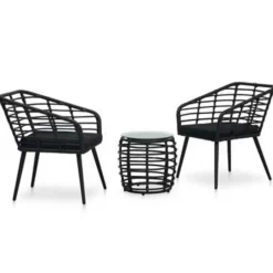 vidaXL - Bistroset - Zwart - Poly rattan Sale