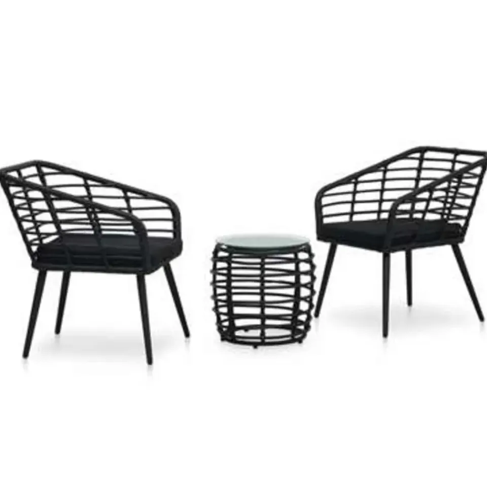 vidaXL - Bistroset - Zwart - Poly rattan Sale