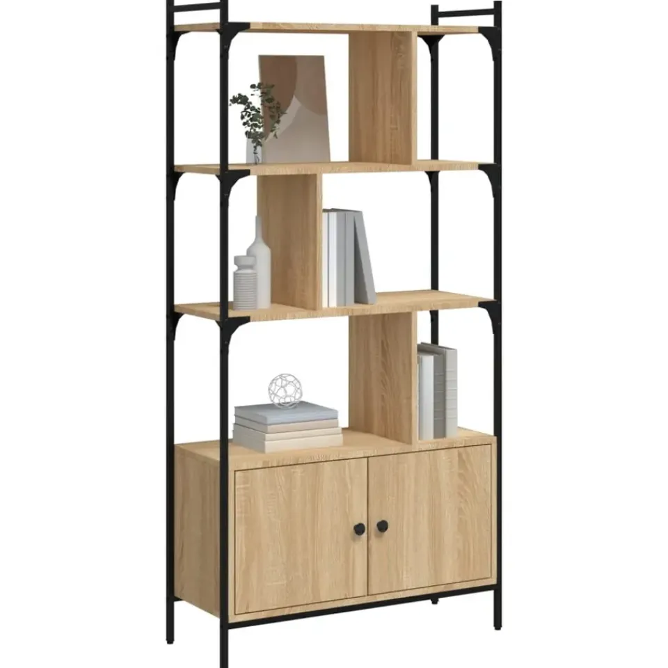 vidaXL - Boekenkast - Bruin - Bewerkt hout Discount