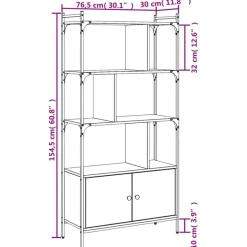 vidaXL - Boekenkast - Bruin - Bewerkt hout Discount