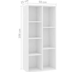 vidaXL - Boekenkast - Wit - Bewerkt hout Outlet