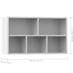 vidaXL - Boekenkast - Wit - Bewerkt hout New