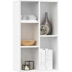 vidaXL - Boekenkast - Wit - Bewerkt hout New