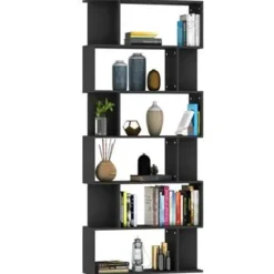 vidaXL - Boekenkast - Zwart - Bewerkt hout Best