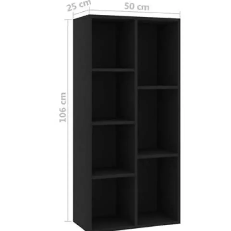 vidaXL - Boekenkast - Zwart - Bewerkt hout Discount
