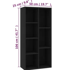 vidaXL - Boekenkast - Zwart - Bewerkt hout Discount