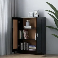vidaXL - Boekenkast - Zwart - Bewerkt hout Best