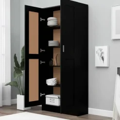 vidaXL - Boekenkast - Zwart - Bewerkt hout Outlet