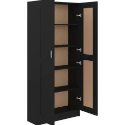 vidaXL - Boekenkast - Zwart - Bewerkt hout Outlet