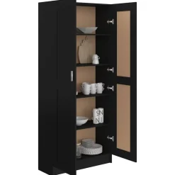 vidaXL - Boekenkast - Zwart - Bewerkt hout Outlet