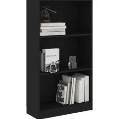 vidaXL - Boekenkast - Zwart - Bewerkt hout - 60 x 24 x 109 cm New