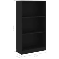 vidaXL - Boekenkast - Zwart - Bewerkt hout - 60 x 24 x 109 cm New