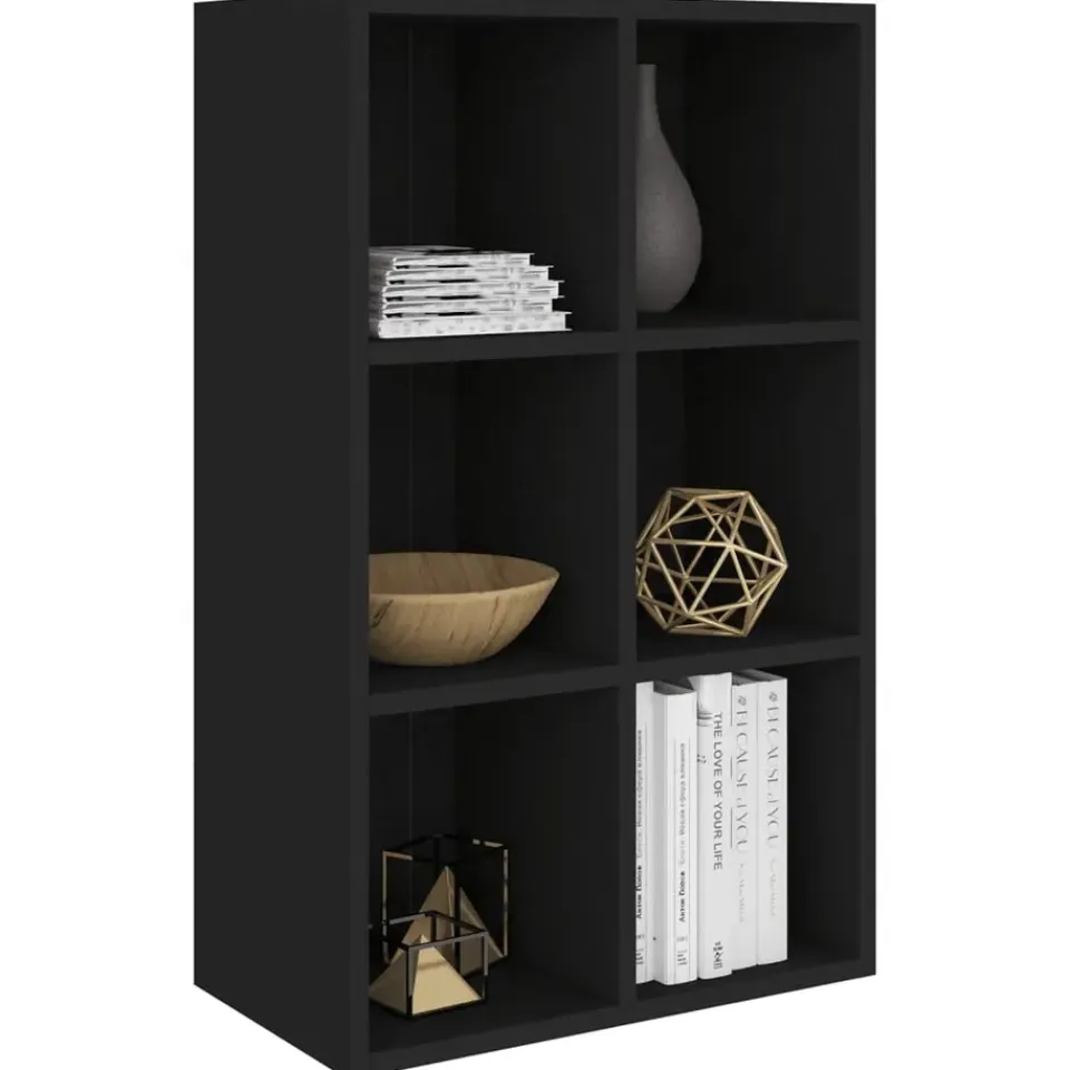 vidaXL - Boekenkast - Zwart - Bewerkt hout - 66 x 30 x 98 cm Clearance