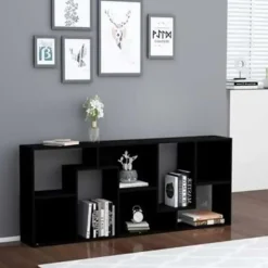 vidaXL - Boekenkast - Zwart - Bewerkt hout Discount