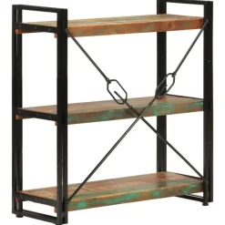 vidaXL - Boekenkast 3-laags - Multikleur - Gerecycled hout - 77 x 30 x 80 cm Discount