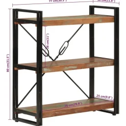 vidaXL - Boekenkast 3-laags - Multikleur - Gerecycled hout - 77 x 30 x 80 cm Discount