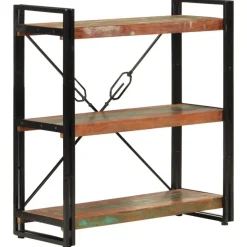 vidaXL - Boekenkast 3-laags - Multikleur - Gerecycled hout - 77 x 30 x 80 cm Discount