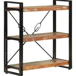 vidaXL - Boekenkast 3-laags - Multikleur - Gerecycled hout - 77 x 30 x 80 cm Discount