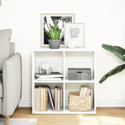 vidaXL - Boekenkast met 4 open vakken voor woonkamers - Wit -69.5x29x69.5 cm Best