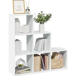 vidaXL - Boekenkast met 10 open vakken voor woonkamers - Wit - 99x29x99 cm Outlet
