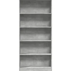 vidaXL - Boekenkast met 5 vakken - Betongrijs - Bewerkt hout - 80x24x176 cm Hot