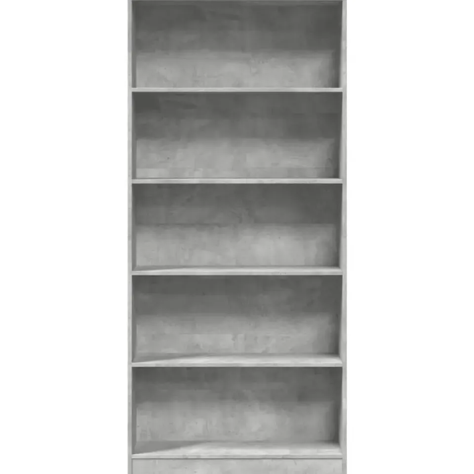 vidaXL - Boekenkast met 5 vakken - Betongrijs - Bewerkt hout - 80x24x176 cm Hot