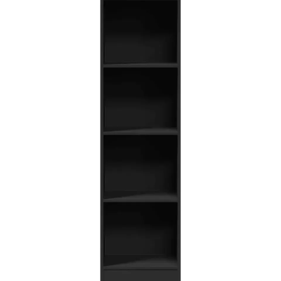 vidaXL - Boekenkast met 4 vakken - Zwart - Bewerkt hout - 40x24x143 cm Clearance