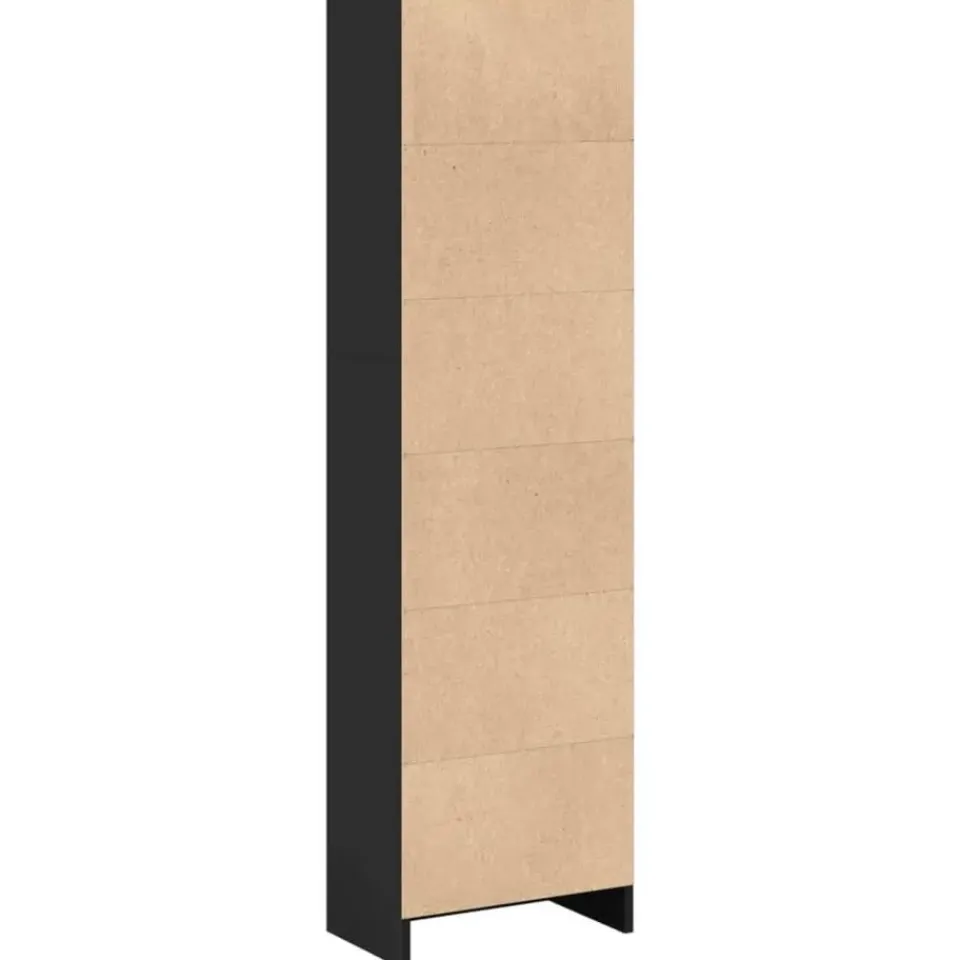 vidaXL - Boekenkast met 4 vakken - Zwart - Bewerkt hout - 40x24x143 cm Clearance