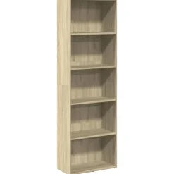 vidaXL - Boekenkast met 5 vakken voor woonkamers - Sonoma eiken - 60x30x189 cm New
