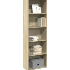 vidaXL - Boekenkast met 5 vakken voor woonkamers - Sonoma eiken - 60x30x189 cm New