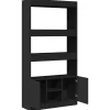 vidaXL - Boekenkast met deuren en 5 vakken - Zwart - Bewerkt hout - 92x33x180 cm Online