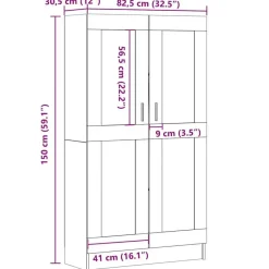 vidaXL - Boekenkast met schappen en 2 deuren - Artisan eiken - 82.5x30.5x150 cm