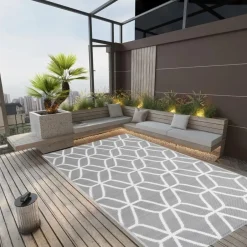 vidaXL - Buitenkleed - Grijs - Polypropyleen - 140 x 200 cm Discount