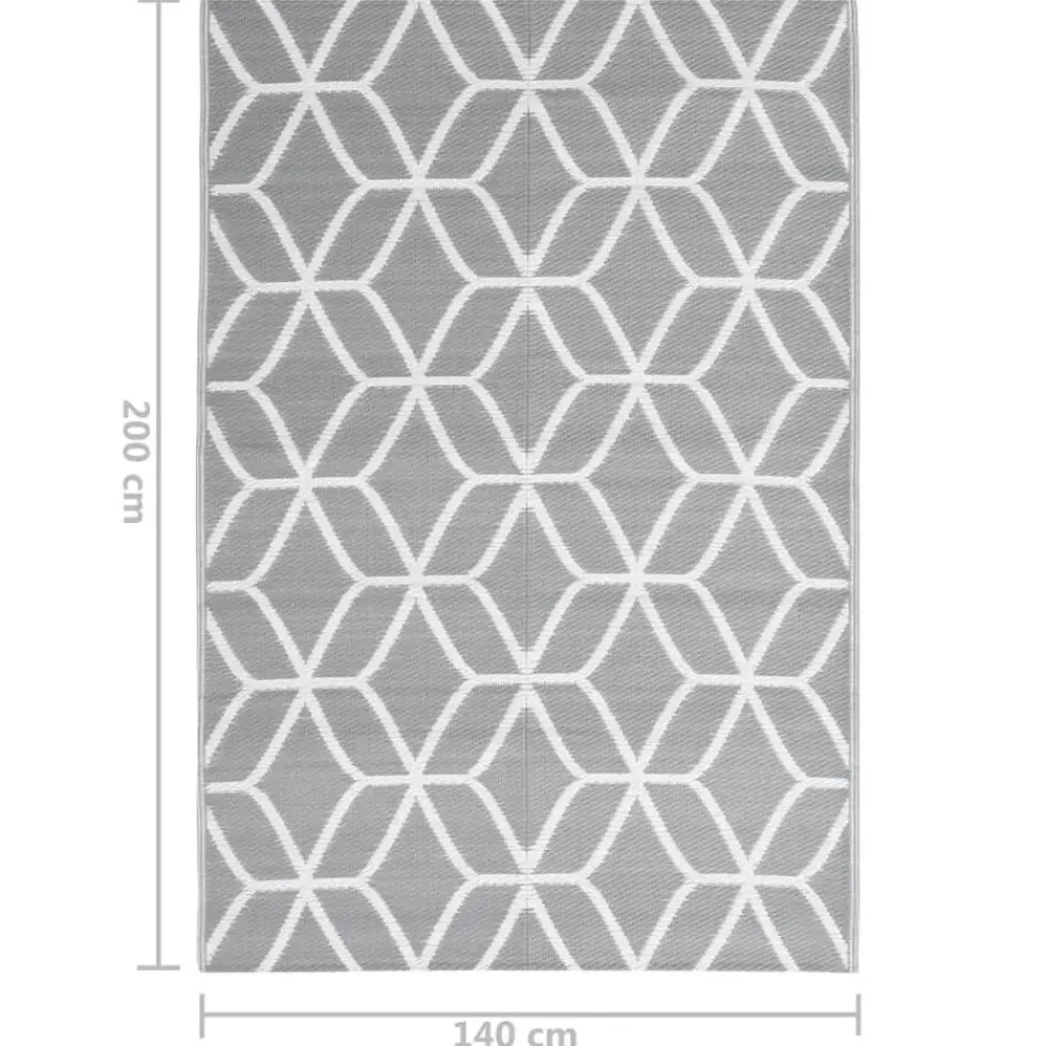 vidaXL - Buitenkleed - Grijs - Polypropyleen - 140 x 200 cm Discount