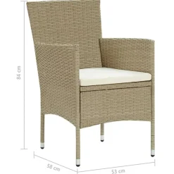 vidaXL - Buitenstoel - Beige - Poly rattan - 2 stuks New