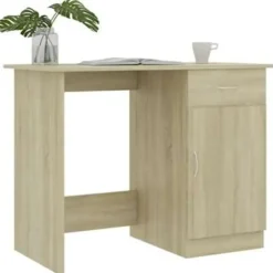 vidaXL - Bureau - Bruin - Bewerkt hout Sale